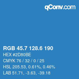 カラーコード: RGB 45.7 128.6 190 | qconv.com