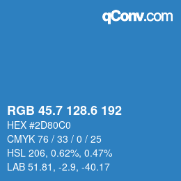 カラーコード: RGB 45.7 128.6 192 | qconv.com