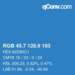 カラーコード: RGB 45.7 128.6 193 | qconv.com