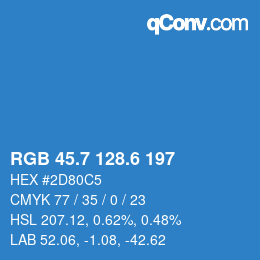 カラーコード: RGB 45.7 128.6 197 | qconv.com