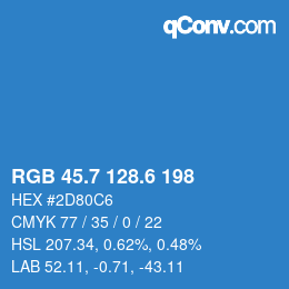 カラーコード: RGB 45.7 128.6 198 | qconv.com