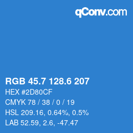 カラーコード: RGB 45.7 128.6 207 | qconv.com