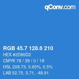 カラーコード: RGB 45.7 128.6 210 | qconv.com