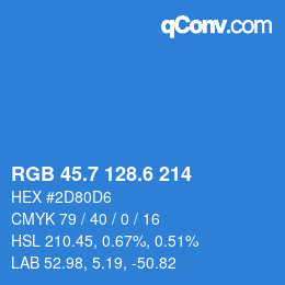 カラーコード: RGB 45.7 128.6 214 | qconv.com