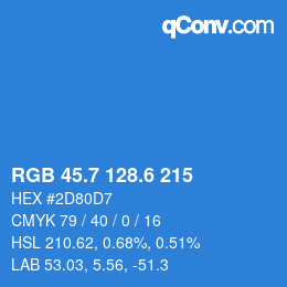 カラーコード: RGB 45.7 128.6 215 | qconv.com