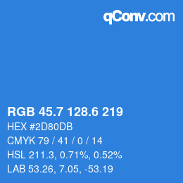 カラーコード: RGB 45.7 128.6 219 | qconv.com
