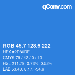 カラーコード: RGB 45.7 128.6 222 | qconv.com