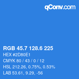 カラーコード: RGB 45.7 128.6 225 | qconv.com