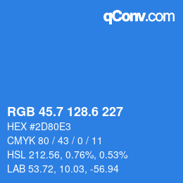 カラーコード: RGB 45.7 128.6 227 | qconv.com
