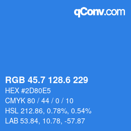 カラーコード: RGB 45.7 128.6 229 | qconv.com