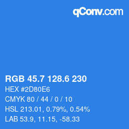 カラーコード: RGB 45.7 128.6 230 | qconv.com