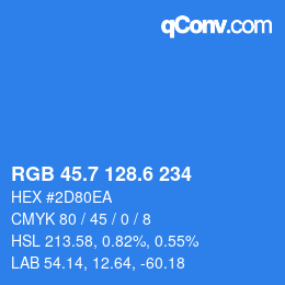 カラーコード: RGB 45.7 128.6 234 | qconv.com
