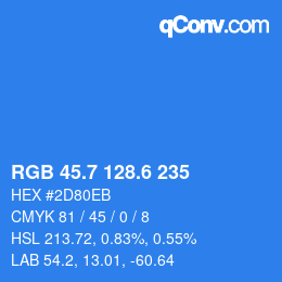 カラーコード: RGB 45.7 128.6 235 | qconv.com