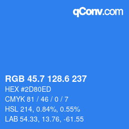 カラーコード: RGB 45.7 128.6 237 | qconv.com