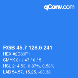 カラーコード: RGB 45.7 128.6 241 | qconv.com