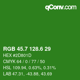 カラーコード: RGB 45.7 128.6 29 | qconv.com