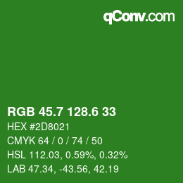 カラーコード: RGB 45.7 128.6 33 | qconv.com