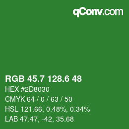 カラーコード: RGB 45.7 128.6 48 | qconv.com