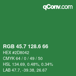 カラーコード: RGB 45.7 128.6 66 | qconv.com