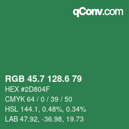 カラーコード: RGB 45.7 128.6 79 | qconv.com