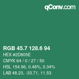 カラーコード: RGB 45.7 128.6 94 | qconv.com