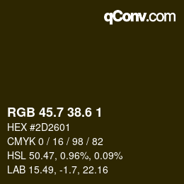 カラーコード: RGB 45.7 38.6 1 | qconv.com