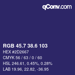 カラーコード: RGB 45.7 38.6 103 | qconv.com