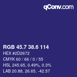 カラーコード: RGB 45.7 38.6 114 | qconv.com