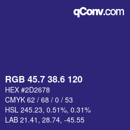 カラーコード: RGB 45.7 38.6 120 | qconv.com
