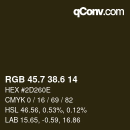 カラーコード: RGB 45.7 38.6 14 | qconv.com