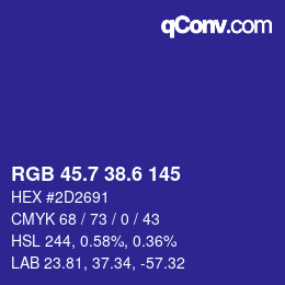 カラーコード: RGB 45.7 38.6 145 | qconv.com