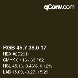 カラーコード: RGB 45.7 38.6 17 | qconv.com