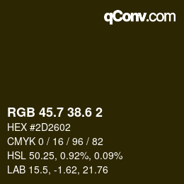 カラーコード: RGB 45.7 38.6 2 | qconv.com