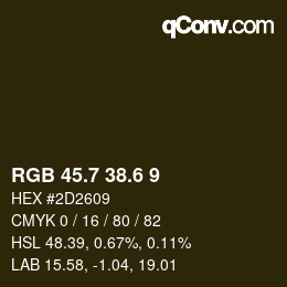 カラーコード: RGB 45.7 38.6 9 | qconv.com