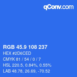 カラーコード: RGB 45.9 108 237 | qconv.com