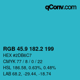 Color code: RGB 45.9 182.2 199 | qconv.com