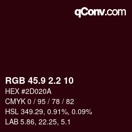 カラーコード: RGB 45.9 2.2 10 | qconv.com