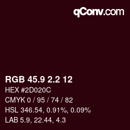 カラーコード: RGB 45.9 2.2 12 | qconv.com