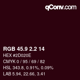 カラーコード: RGB 45.9 2.2 14 | qconv.com