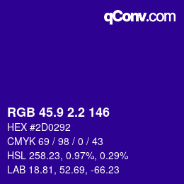 カラーコード: RGB 45.9 2.2 146 | qconv.com
