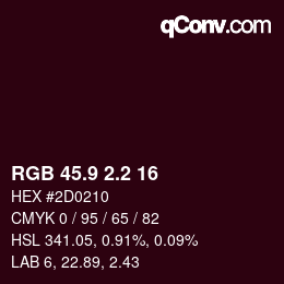 カラーコード: RGB 45.9 2.2 16 | qconv.com