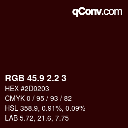 Color code: RGB 45.9 2.2 3 | qconv.com