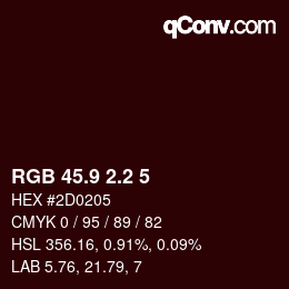 Color code: RGB 45.9 2.2 5 | qconv.com