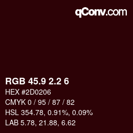 カラーコード: RGB 45.9 2.2 6 | qconv.com