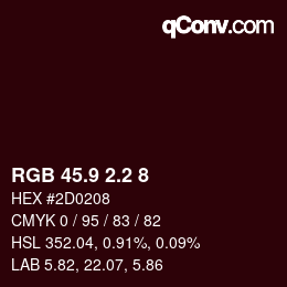 カラーコード: RGB 45.9 2.2 8 | qconv.com