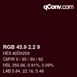 カラーコード: RGB 45.9 2.2 9 | qconv.com