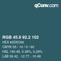Color code: RGB 45.9 92.2 102 | qconv.com