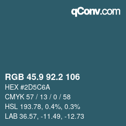 Color code: RGB 45.9 92.2 106 | qconv.com