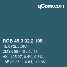 Color code: RGB 45.9 92.2 108 | qconv.com