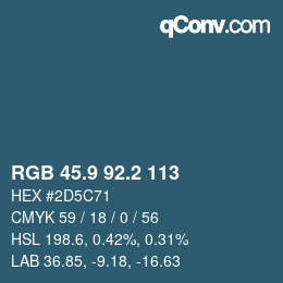 Color code: RGB 45.9 92.2 113 | qconv.com